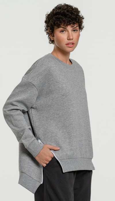BodyTalk Γυναικεία φούτερ μπλούζα με φερμουάρ COMFY γκρι