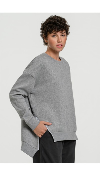BodyTalk Γυναικεία φούτερ μπλούζα με φερμουάρ COMFY γκρι
