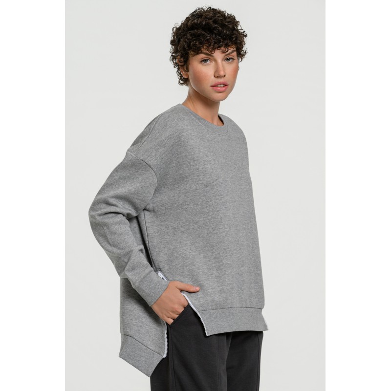 BodyTalk Γυναικεία φούτερ μπλούζα με φερμουάρ COMFY γκρι