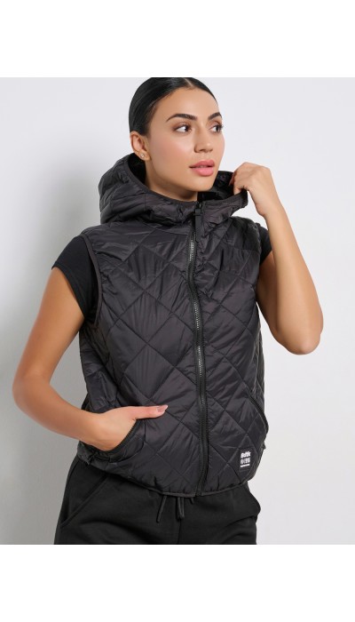 BodyTalk Γυναικείο Γιλέκο Με Κουκούλα Μαύρο