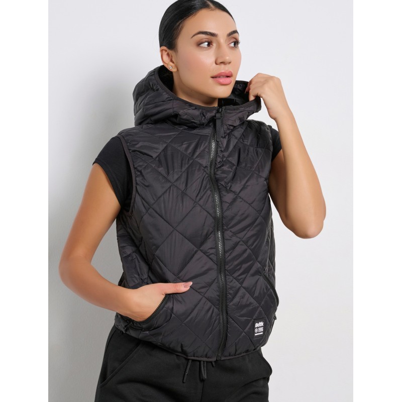 BodyTalk Γυναικείο Γιλέκο Με Κουκούλα Μαύρο