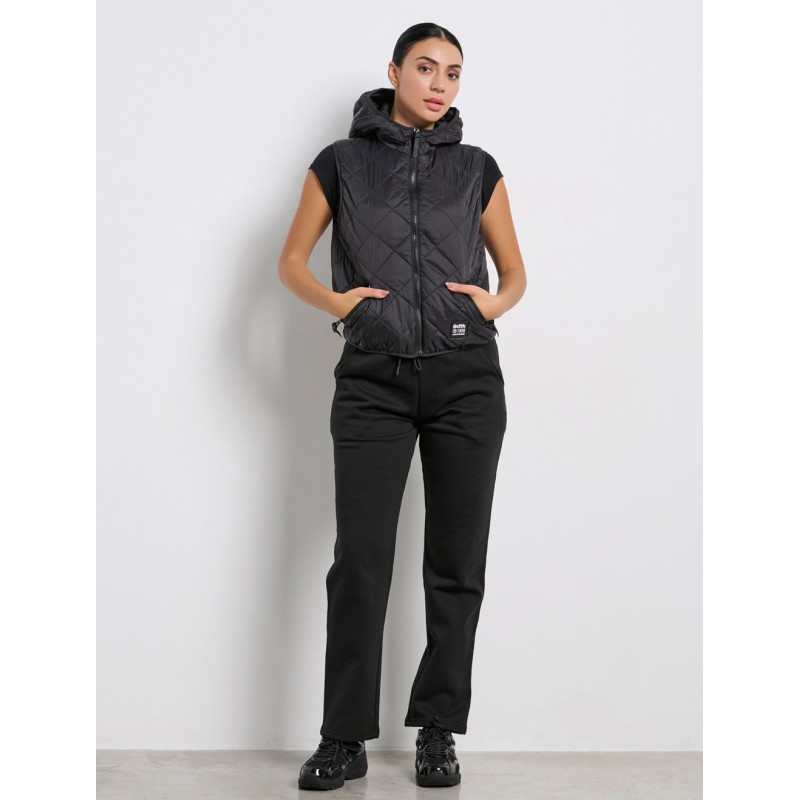 BodyTalk Γυναικείο Γιλέκο Με Κουκούλα Μαύρο