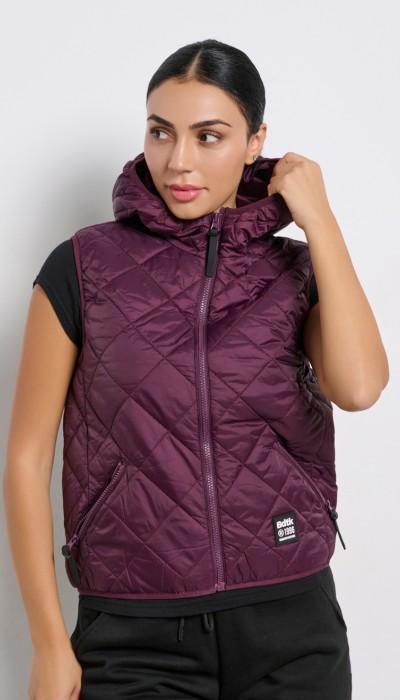 BodyTalk Γυναικείο Γιλέκο Με Κουκούλα Μπορντώ