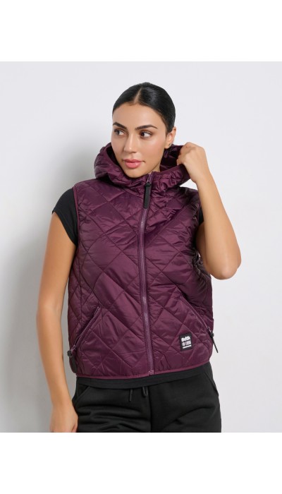 BodyTalk Γυναικείο Γιλέκο Με Κουκούλα Μπορντώ