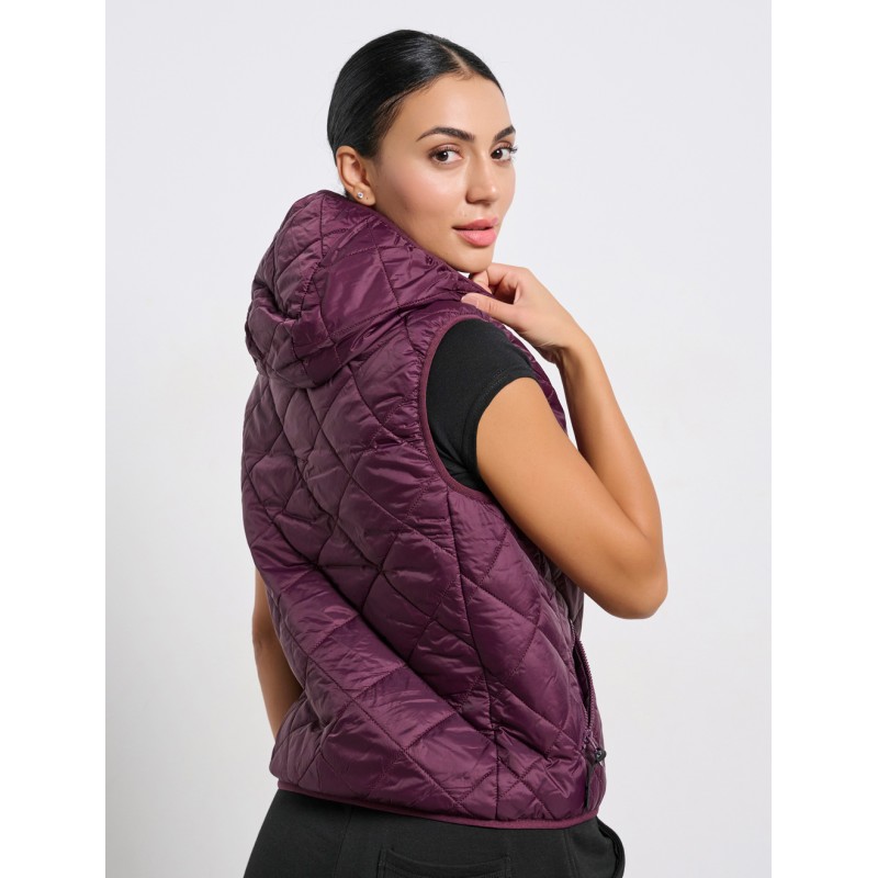 BodyTalk Γυναικείο Γιλέκο Με Κουκούλα Μπορντώ