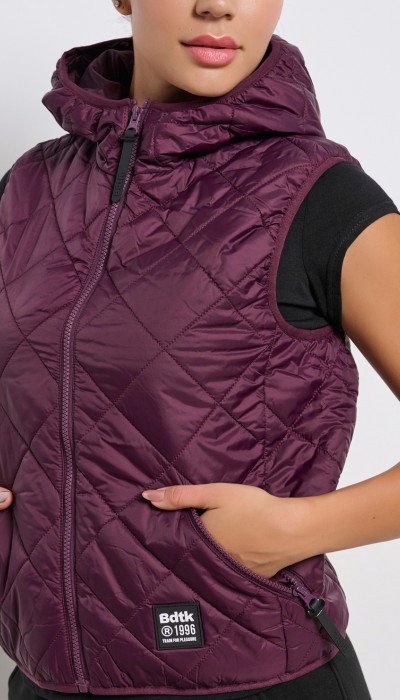 BodyTalk Γυναικείο Γιλέκο Με Κουκούλα Μπορντώ