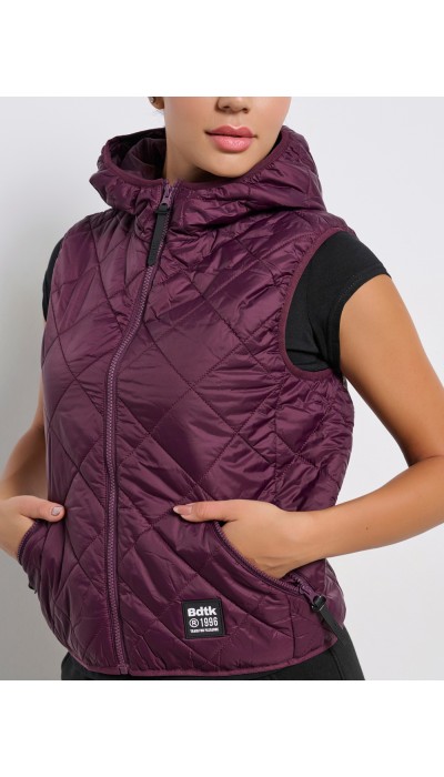 BodyTalk Γυναικείο Γιλέκο Με Κουκούλα Μπορντώ