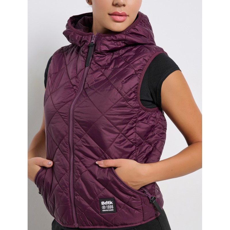 BodyTalk Γυναικείο Γιλέκο Με Κουκούλα Μπορντώ