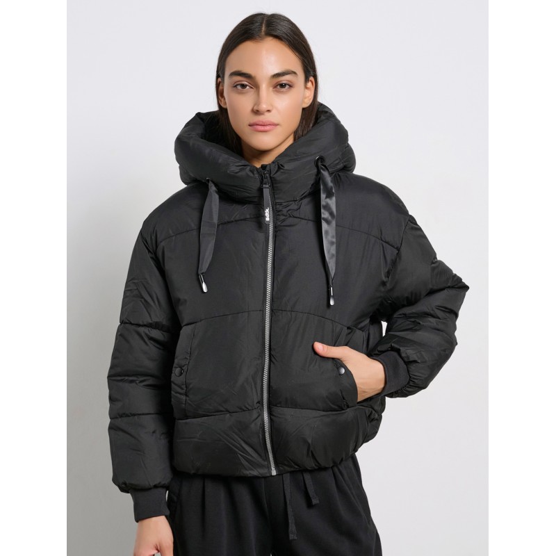 BodyTalk Γυναικείο μπουφάν με κουκούλα μαύρο