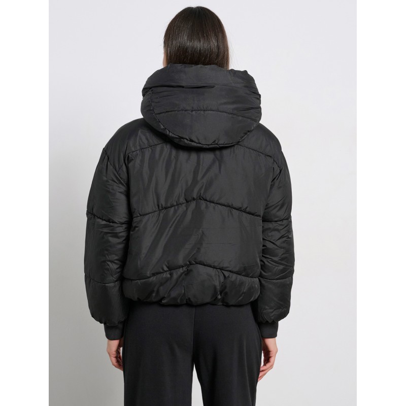 BodyTalk Γυναικείο μπουφάν με κουκούλα μαύρο