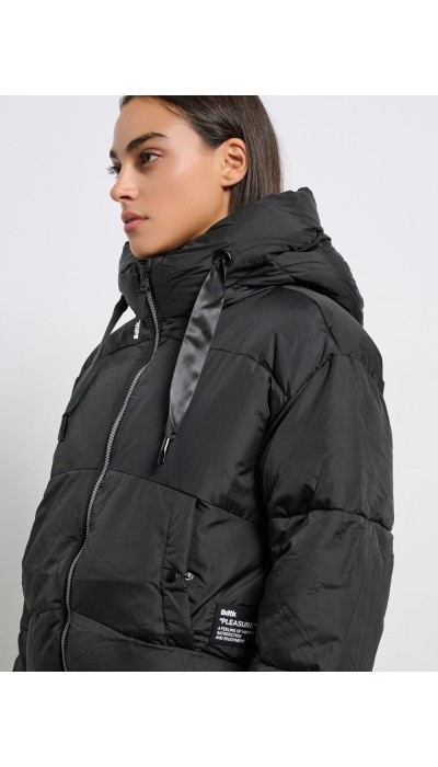 BodyTalk Γυναικείο μπουφάν με κουκούλα μαύρο