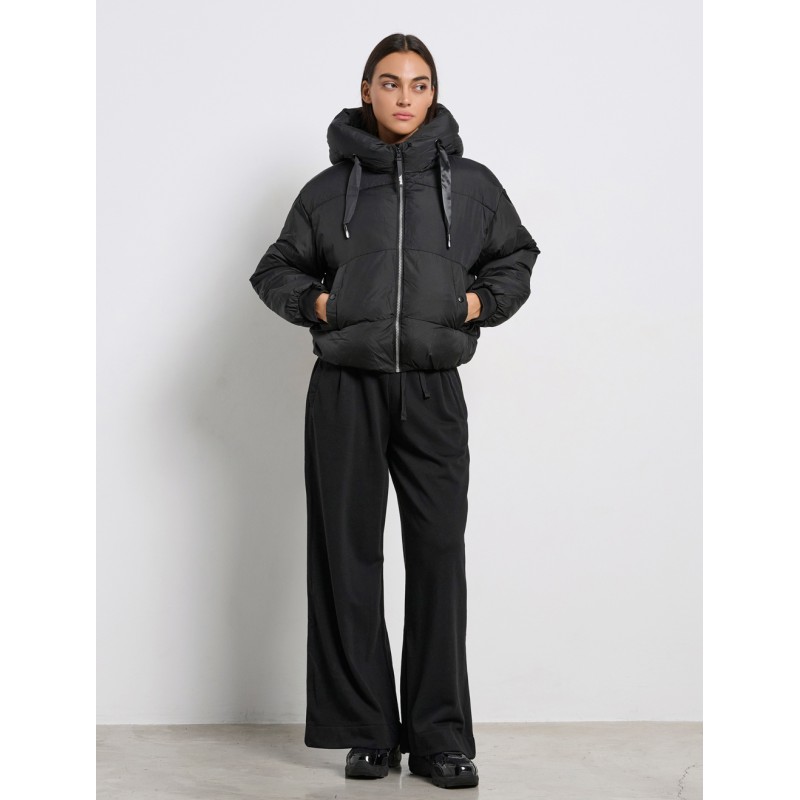 BodyTalk Γυναικείο μπουφάν με κουκούλα μαύρο