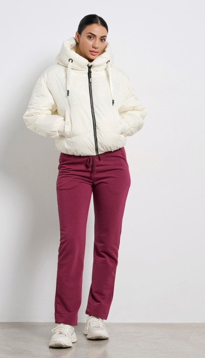 BodyTalk Γυναικείο μπουφάν με κουκούλα άσπρο