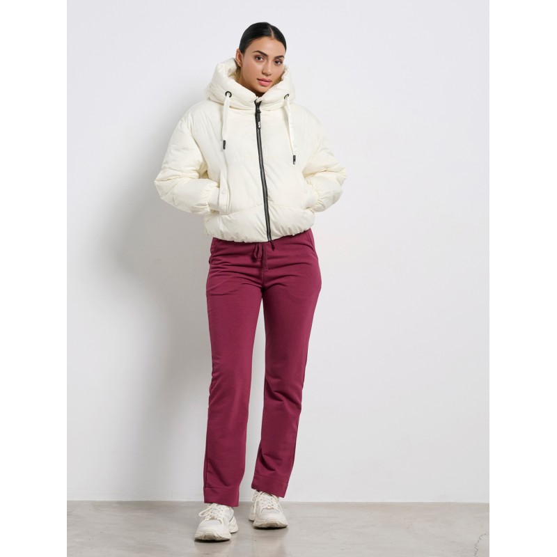 BodyTalk Γυναικείο μπουφάν με κουκούλα άσπρο