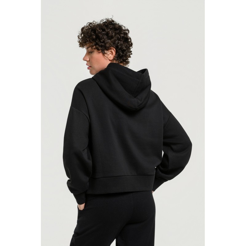 BodyTalk Γυναικεία μπλούζα με κουκούλα φούτερ "Hope" μαύρη