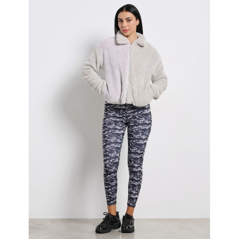 BodyTalk Γυναικεία  teddy ζακέτα με γιακά γκρι