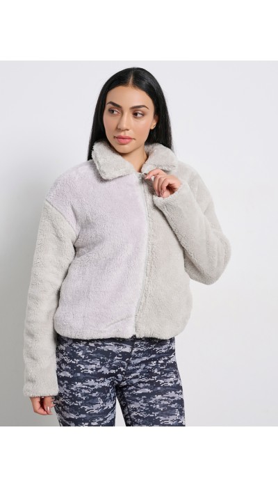 BodyTalk Γυναικεία  teddy ζακέτα με γιακά γκρι