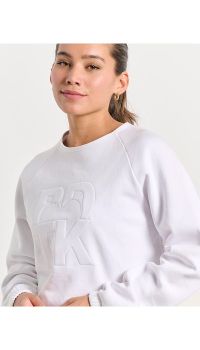 BodyTalk Γυναικεία cropped μακρυμάνικη μπλούζα `HEARTY` άσπρη BodyTalk Γυναικεία cropped μακρυμάνικη μπλούζα `HEARTY` άσπρη