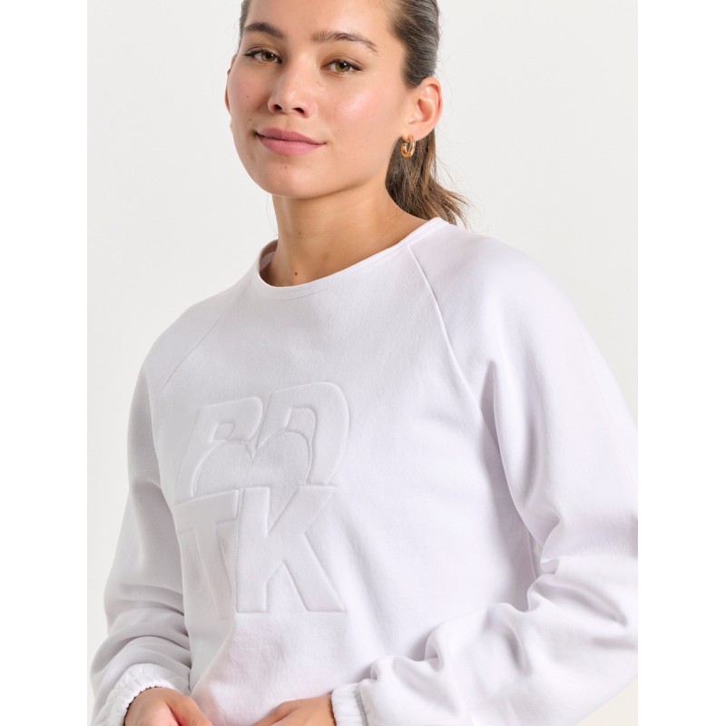 BodyTalk Γυναικεία cropped μακρυμάνικη μπλούζα `HEARTY` άσπρη BodyTalk Γυναικεία cropped μακρυμάνικη μπλούζα `HEARTY` άσπρη