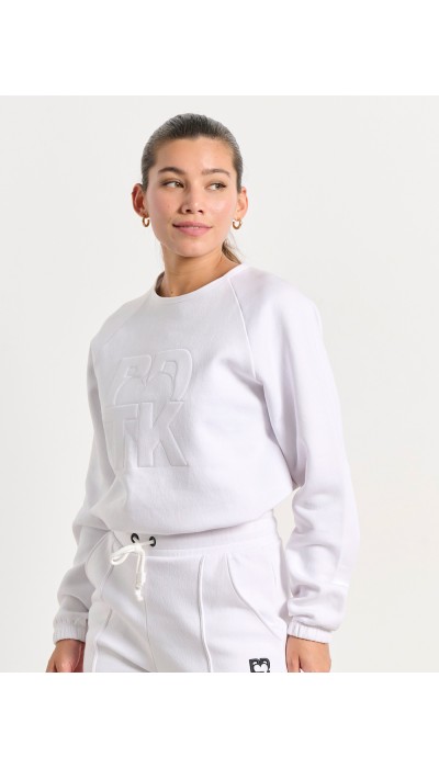 BodyTalk Γυναικεία cropped μακρυμάνικη μπλούζα `HEARTY` άσπρη BodyTalk Γυναικεία cropped μακρυμάνικη μπλούζα `HEARTY` άσπρη