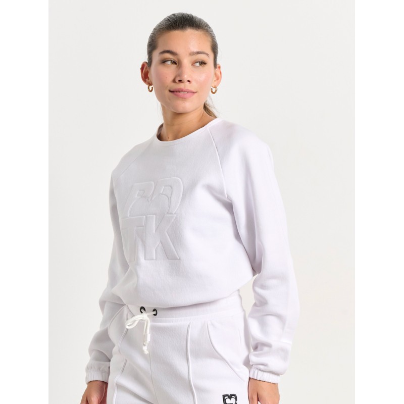 BodyTalk Γυναικεία cropped μακρυμάνικη μπλούζα `HEARTY` άσπρη BodyTalk Γυναικεία cropped μακρυμάνικη μπλούζα `HEARTY` άσπρη