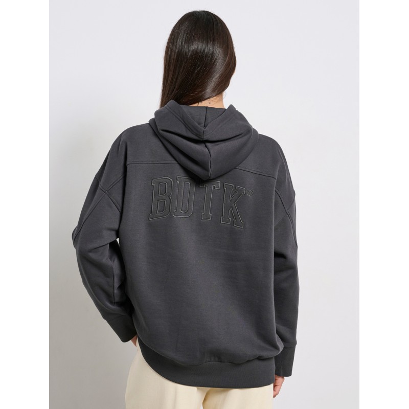 BodyTalk Γυναικεία ζακέτα με κουκούλα  "CAPITAL LOGO" γκρι