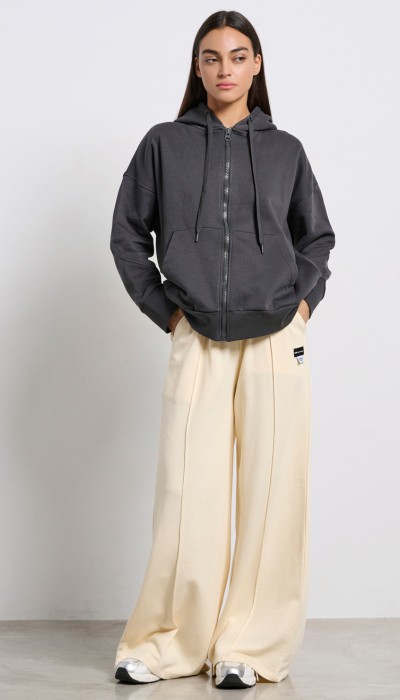 BodyTalk Γυναικεία ζακέτα με κουκούλα  "CAPITAL LOGO" γκρι