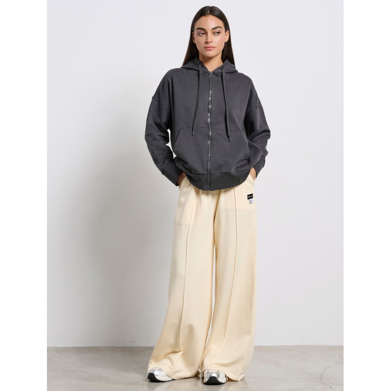 BodyTalk Γυναικεία ζακέτα με κουκούλα  "CAPITAL LOGO" γκρι