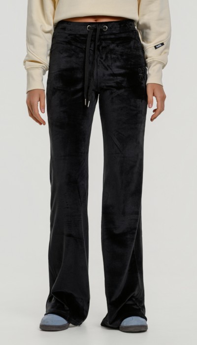 BodyTalk Γυναικείο παντελόνι καμπάνα βελουτέ Row γκρι