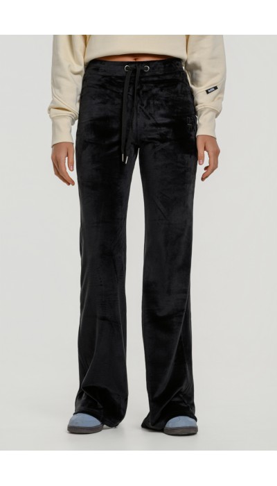 BodyTalk Γυναικείο παντελόνι καμπάνα βελουτέ Row γκρι