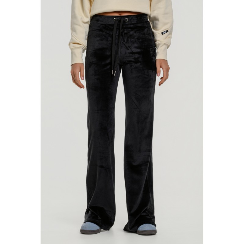 BodyTalk Γυναικείο παντελόνι καμπάνα βελουτέ Row γκρι