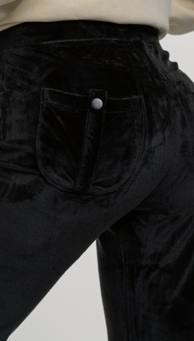 BodyTalk Γυναικείο παντελόνι καμπάνα βελουτέ Row γκρι