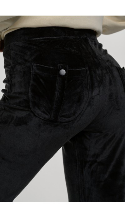 BodyTalk Γυναικείο παντελόνι καμπάνα βελουτέ Row γκρι