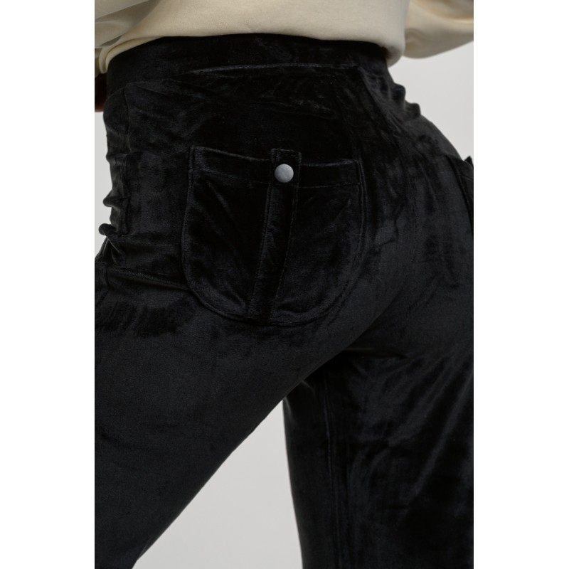 BodyTalk Γυναικείο παντελόνι καμπάνα βελουτέ Row γκρι