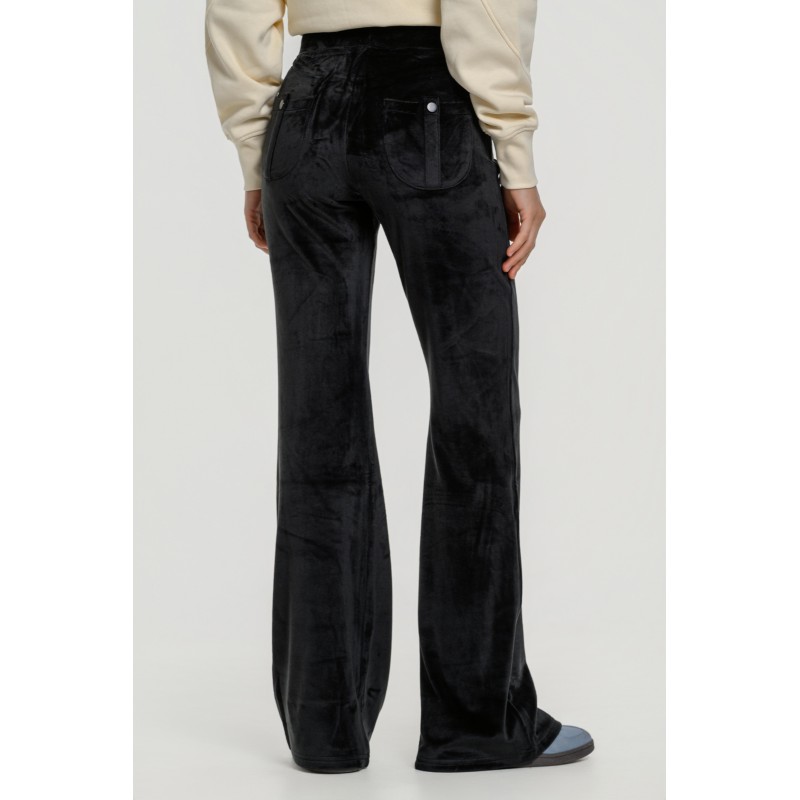 BodyTalk Γυναικείο παντελόνι καμπάνα βελουτέ Row γκρι