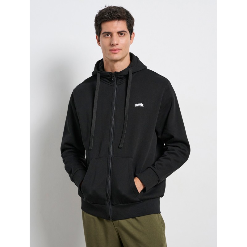 BodyTalk Ανδρική ζακέτα φούτερ με κουκούλα μαύρη BodyTalk Ανδρική ζακέτα φούτερ με κουκούλα μαύρη