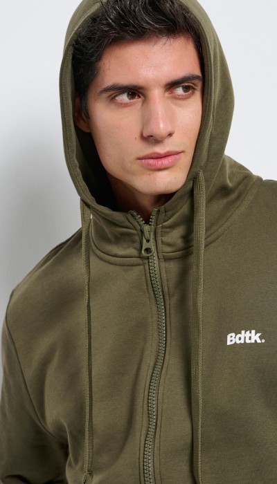 BodyTalk Ανδρική ζακέτα φούτερ με κουκούλα χακί
