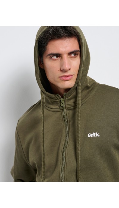 BodyTalk Ανδρική ζακέτα φούτερ με κουκούλα χακί BodyTalk Ανδρική ζακέτα φούτερ με κουκούλα χακί