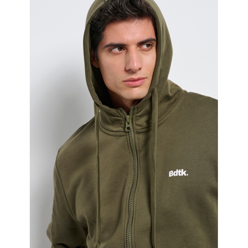 BodyTalk Ανδρική ζακέτα φούτερ με κουκούλα χακί BodyTalk Ανδρική ζακέτα φούτερ με κουκούλα χακί