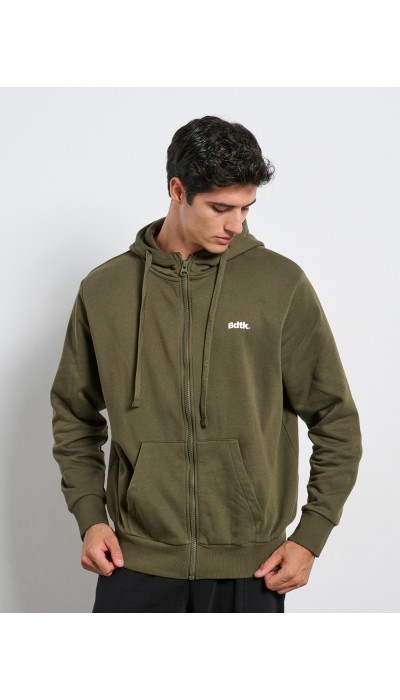 BodyTalk Ανδρική ζακέτα φούτερ με κουκούλα χακί