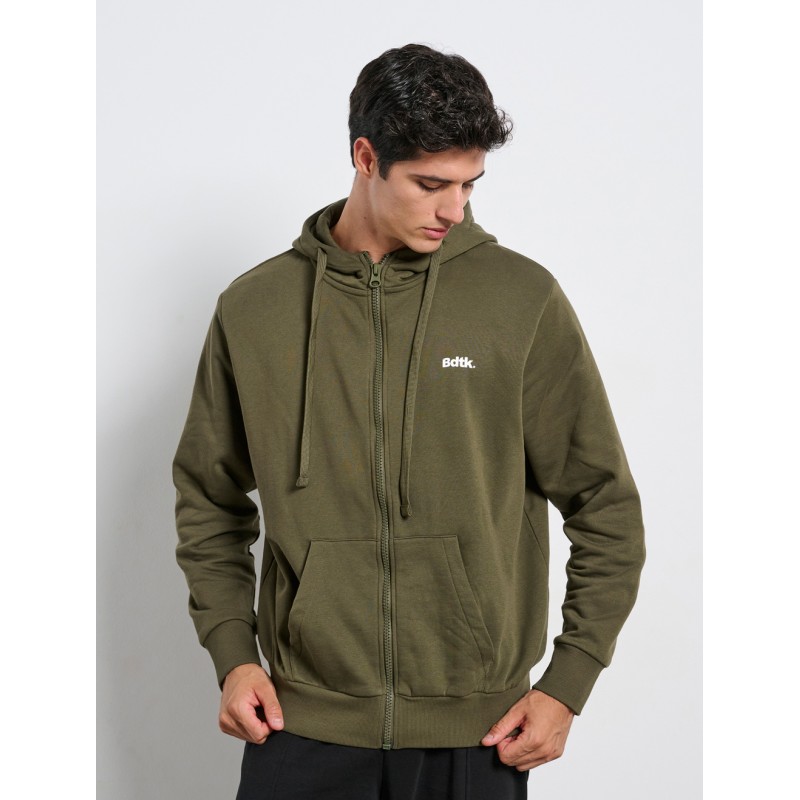 BodyTalk Ανδρική ζακέτα φούτερ με κουκούλα χακί BodyTalk Ανδρική ζακέτα φούτερ με κουκούλα χακί
