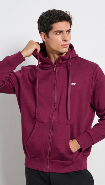 BodyTalk Ανδρική ζακέτα φούτερ με κουκούλα μπορντώ