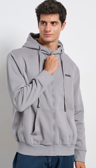 BodyTalk Ανδρική ζακέτα φούτερ με κουκούλα γκρι