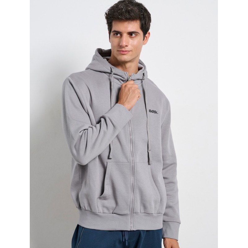 BodyTalk Ανδρική ζακέτα φούτερ με κουκούλα γκρι BodyTalk Ανδρική ζακέτα φούτερ με κουκούλα γκρι