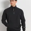 BodyTalk Ανδρική μπλούζα με μισό φερμουάρ μαύρη BodyTalk Ανδρική μπλούζα με μισό φερμουάρ μαύρη