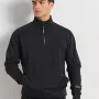 BodyTalk Ανδρική μπλούζα με μισό φερμουάρ μαύρη