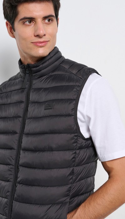 BodyTalk Ανδρικό αμάνικο μπουφάν μαύρο
