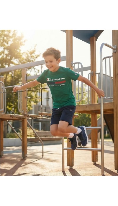 Champion Παιδικό σετ κοντομάνικη μπλούζα & βερμούδα πράσινο