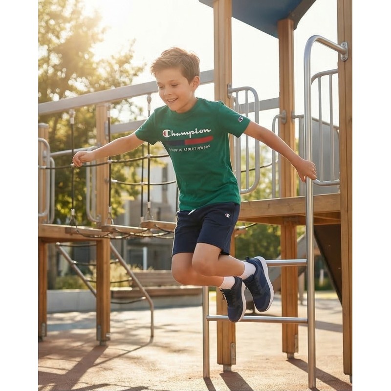 Champion Παιδικό σετ κοντομάνικη μπλούζα & βερμούδα πράσινο