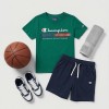 Champion Παιδικό σετ κοντομάνικη μπλούζα & βερμούδα πράσινο